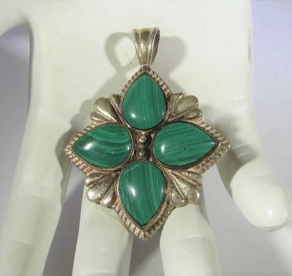 Sterling Silver Pendant With Malachite - image 9