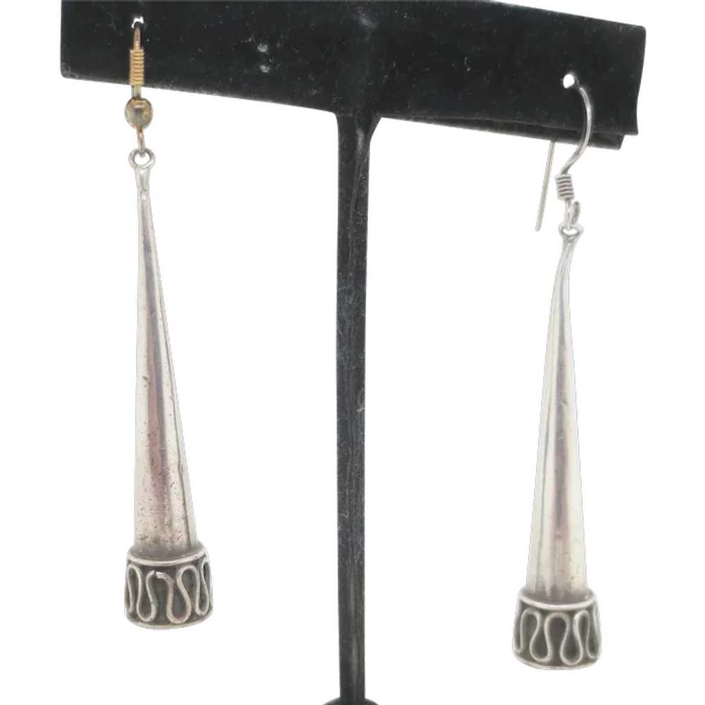 Large Sterling Silver  Drop Earrings - image 1