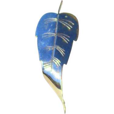 Sterling Silver HandMade Leaf  Pin - image 1