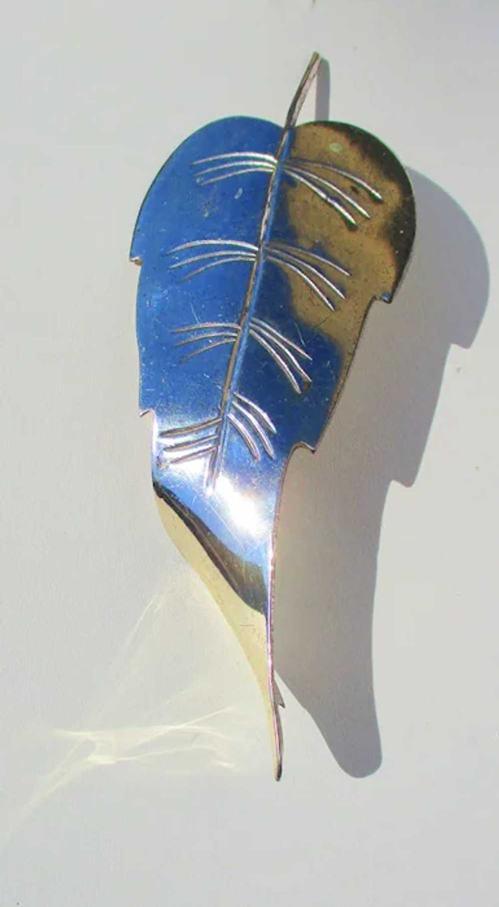 Sterling Silver HandMade Leaf  Pin - image 3