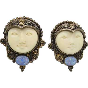 Sajen Goddess and Opal Clip-on Earrings