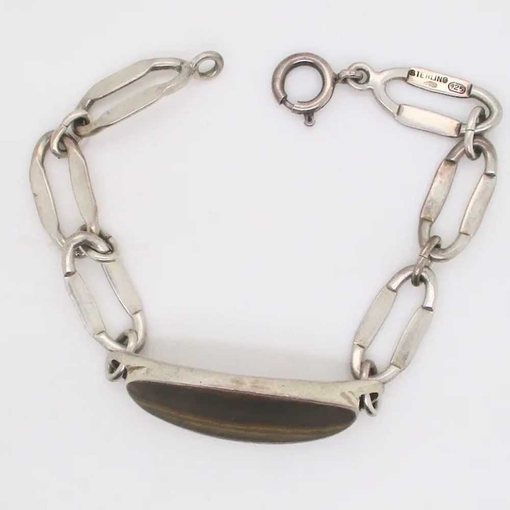 Sterling Silver and Tiger Eye Bracelet - image 3