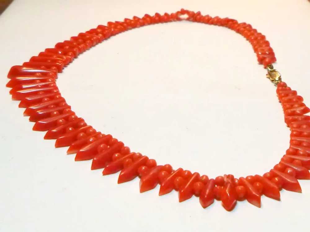 Antique Victorian Natural Oxblood Coral Necklace - image 12