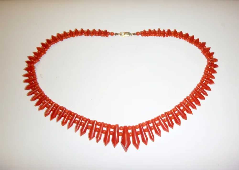 Antique Victorian Natural Oxblood Coral Necklace - image 2