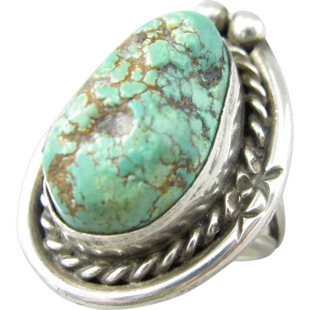 Native American Navajo Sterling Turquoise Nugget … - image 1