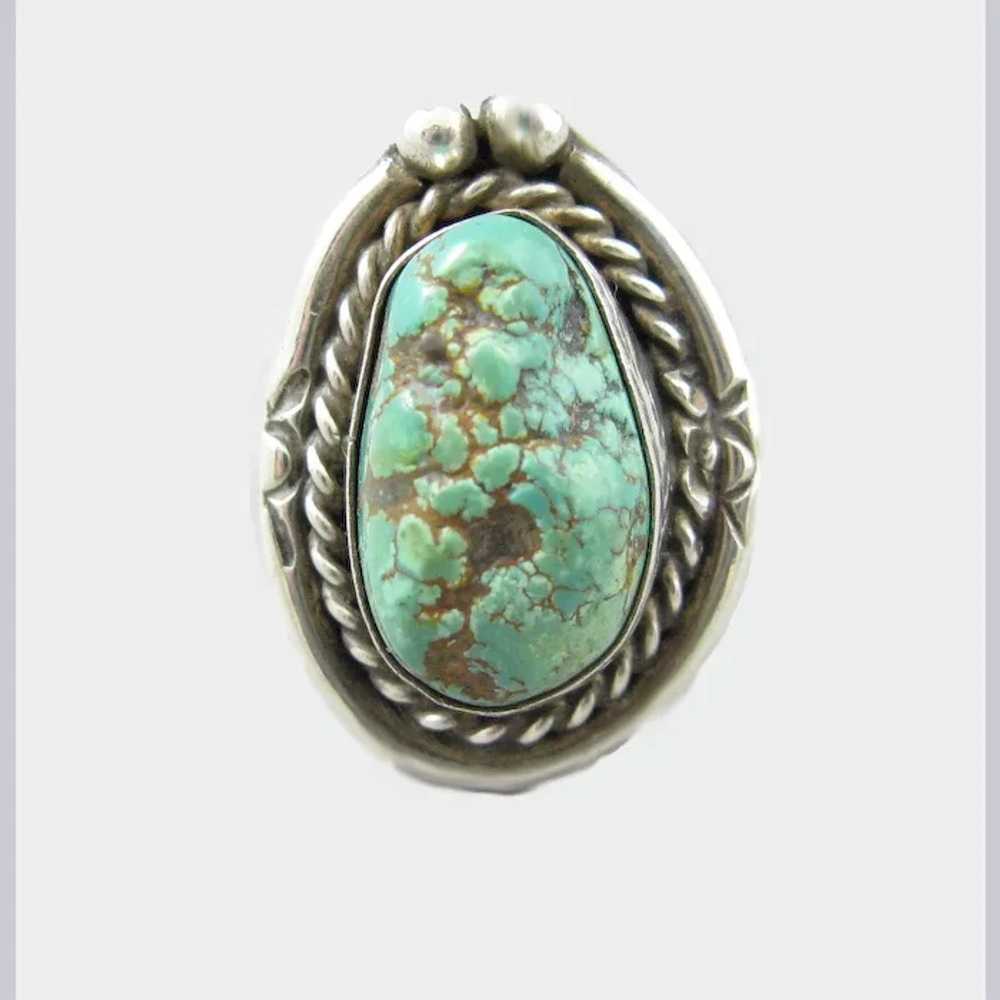 Native American Navajo Sterling Turquoise Nugget … - image 2