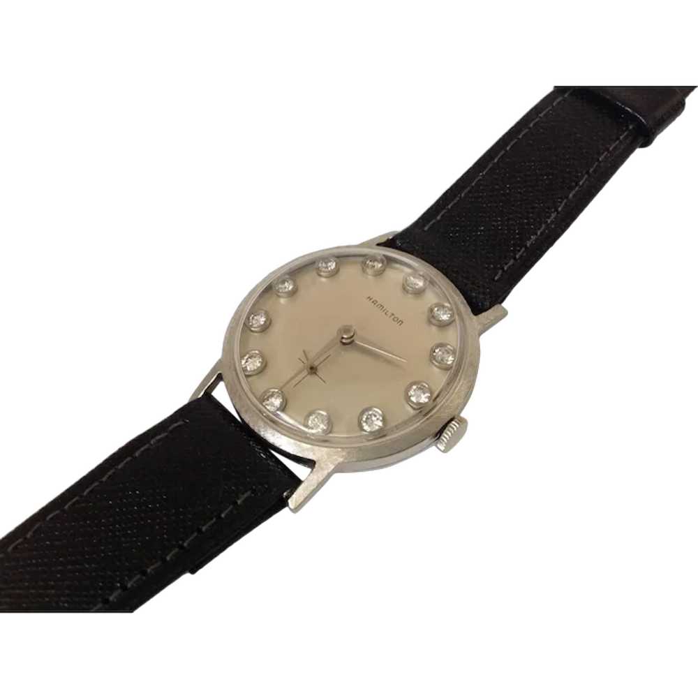 Hamilton Diamond Dial 14K White Gold Wrist  Watch - image 1