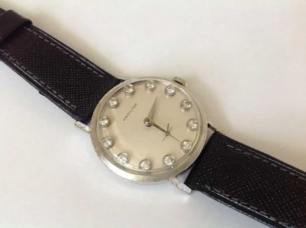 Hamilton Diamond Dial 14K White Gold Wrist  Watch - image 4