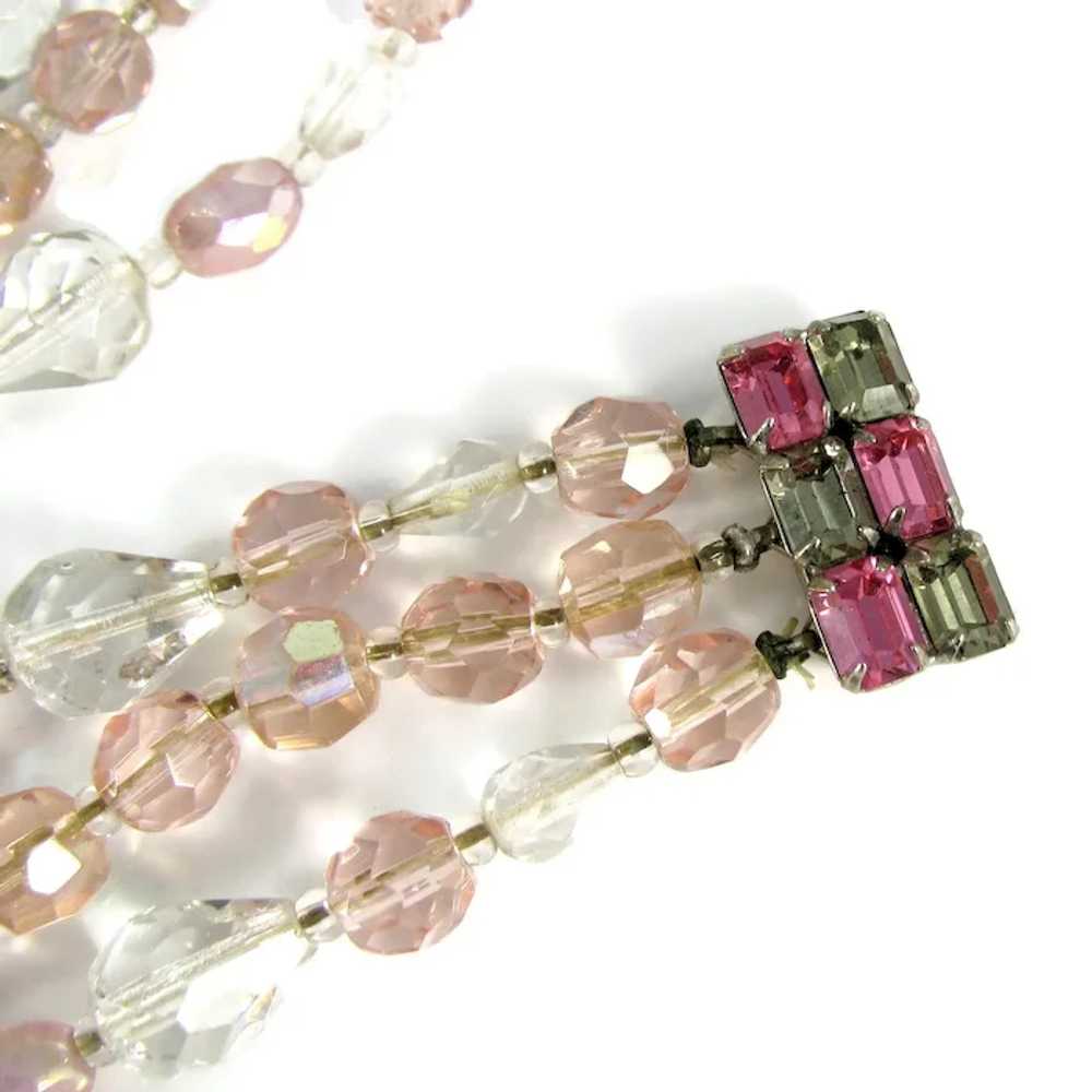 Vintage Aurora Borealis PinK Necklace & Bracelet … - image 4