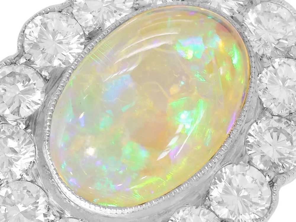 2.19ct Opal and 2.36ct Diamond, Platinum Cluster … - image 3