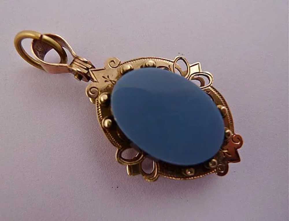 Antique Victorian 14k Rose Gold & Chalcedony Chas… - image 3