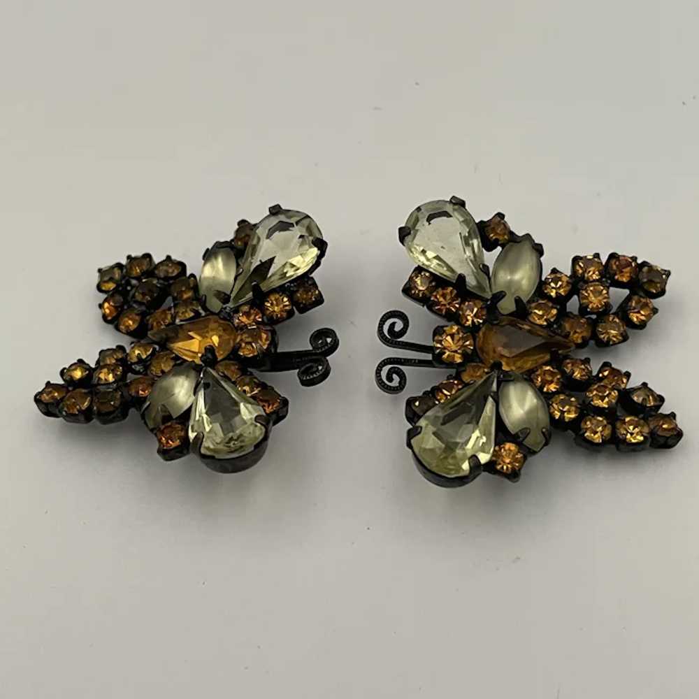 Pair of Weiss Japanned Back Butterfly Scatter Bro… - image 2