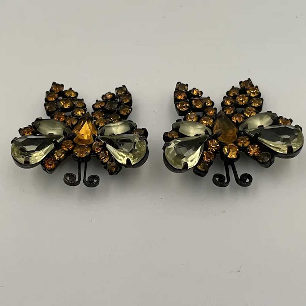 Pair of Weiss Japanned Back Butterfly Scatter Bro… - image 4