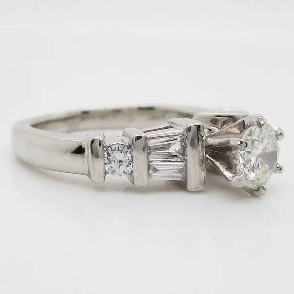 1960's Platinum and Baguette Diamond Engagement R… - image 5