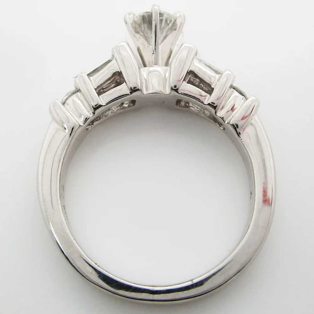1960's Platinum and Baguette Diamond Engagement R… - image 6