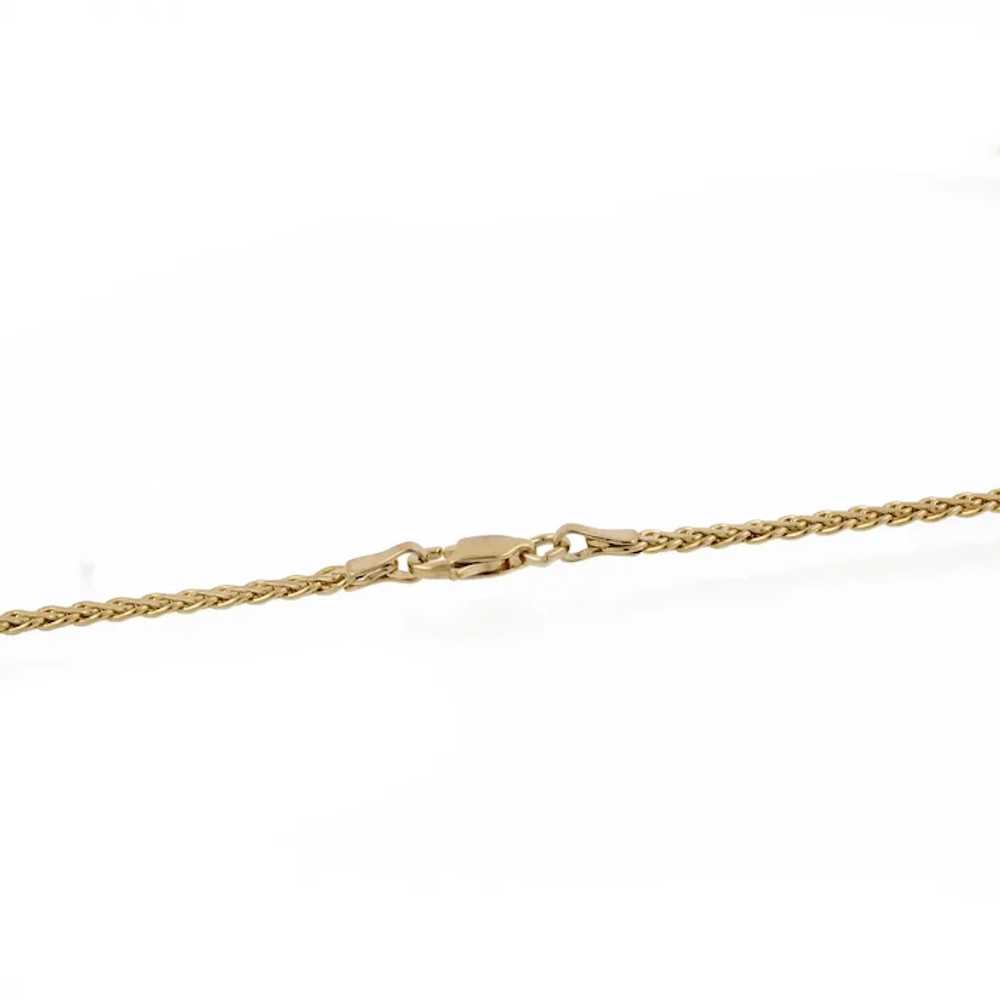 18K Yellow Gold Ball Bead Chain Necklace Diamond … - image 10