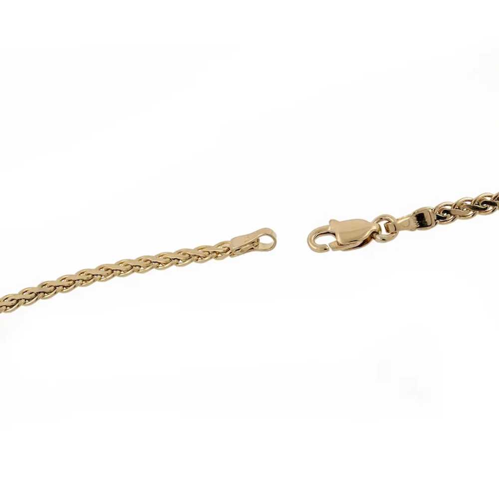 18K Yellow Gold Ball Bead Chain Necklace Diamond … - image 8