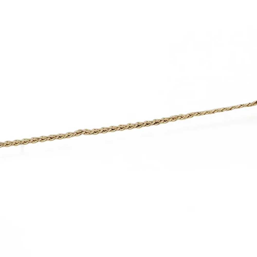 18K Yellow Gold Ball Bead Chain Necklace Diamond … - image 9