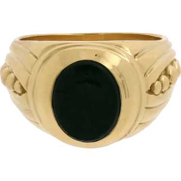 Vintage 1938 14k yellow gold onyx intaglio ring – Manor Jewels