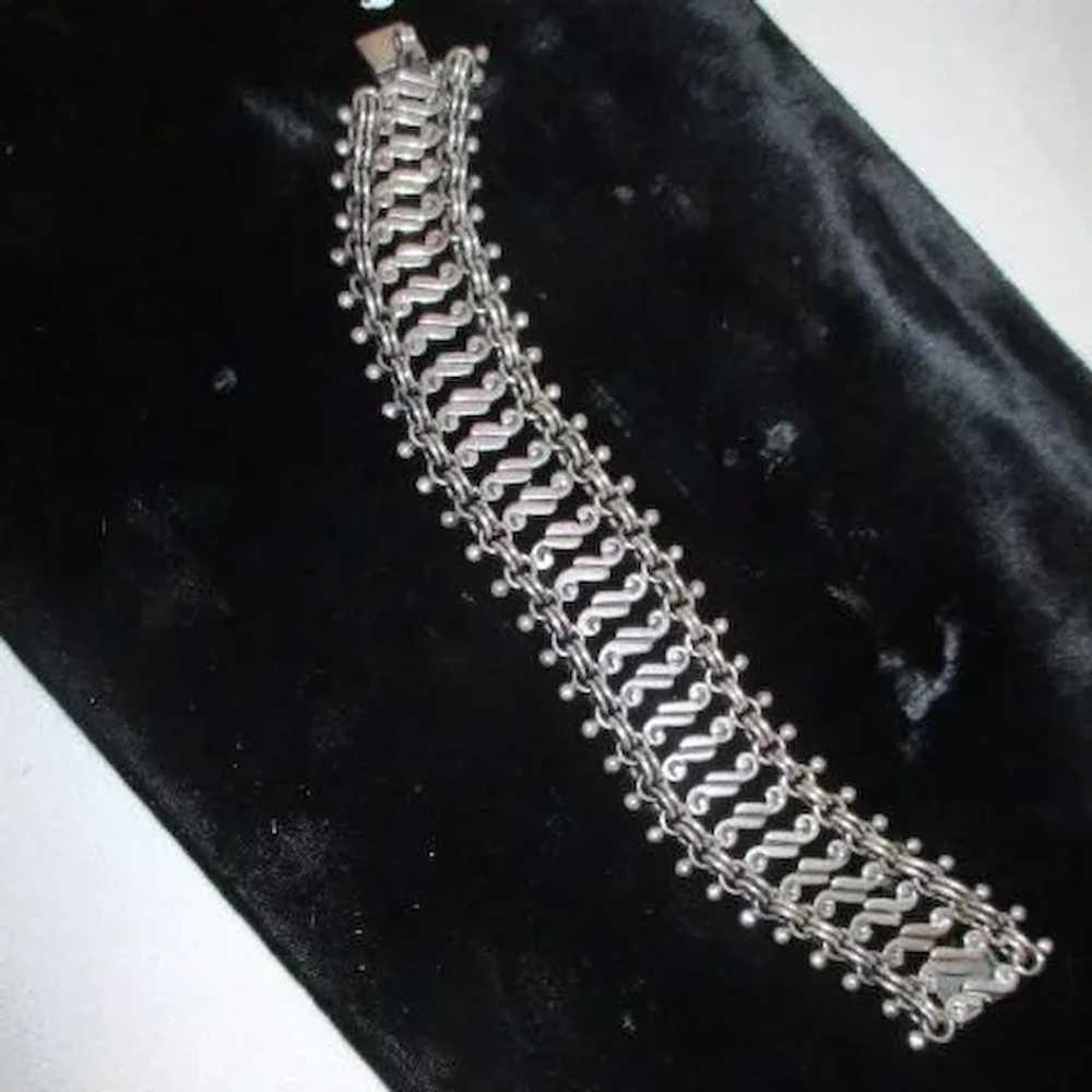 Sterling Silver Wide Bracelet - image 3