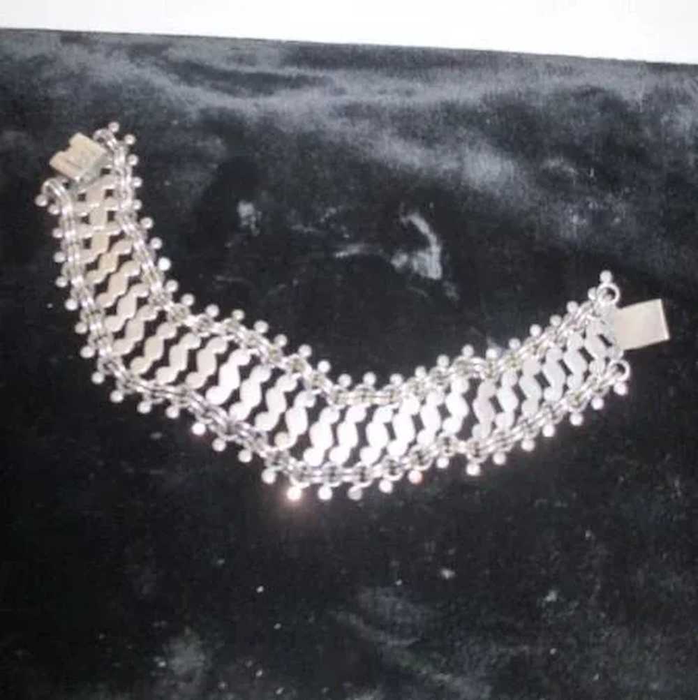 Sterling Silver Wide Bracelet - image 4