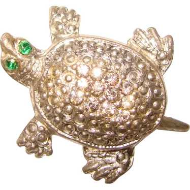 Awesome 1940's RHINESTONE TURTLE Design Vintage B… - image 1