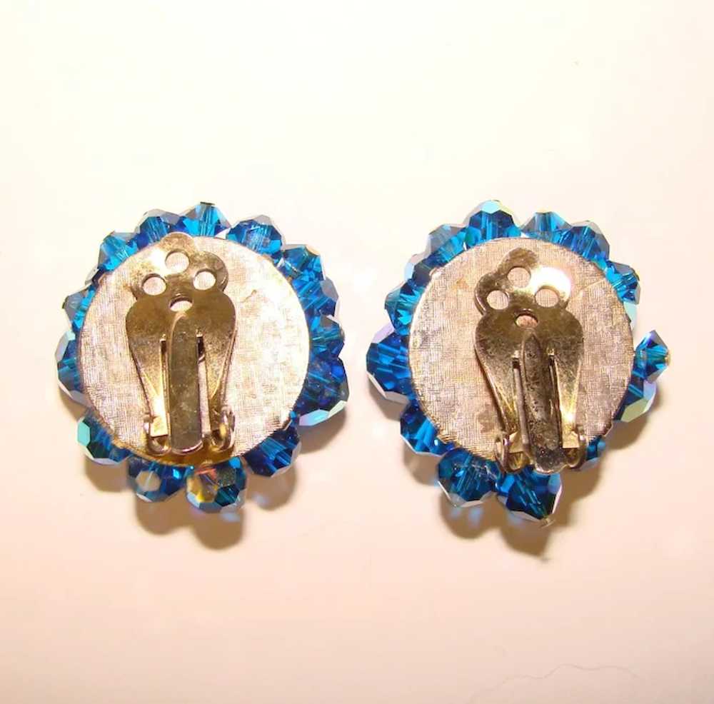 Fabulous CAPRI BLUE Aurora Crystal Vintage Clip E… - image 3