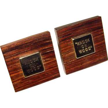 Awesome KNOCK ON WOOD Lucky Vintage Cufflinks