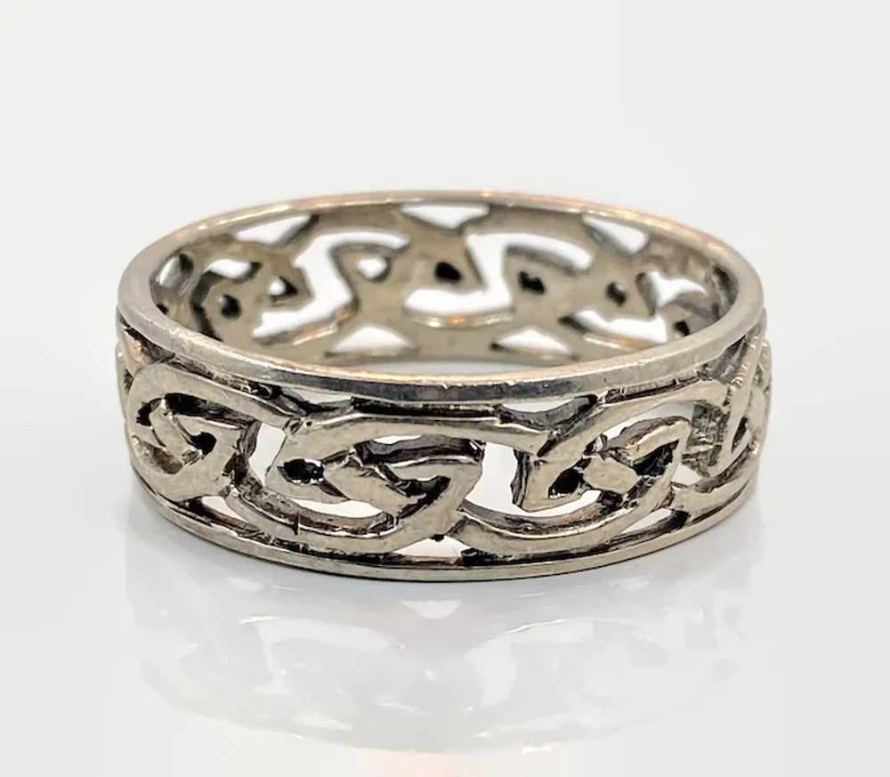 Celtic Knot Ring, Sterling Silver, Celtic Band, V… - image 3