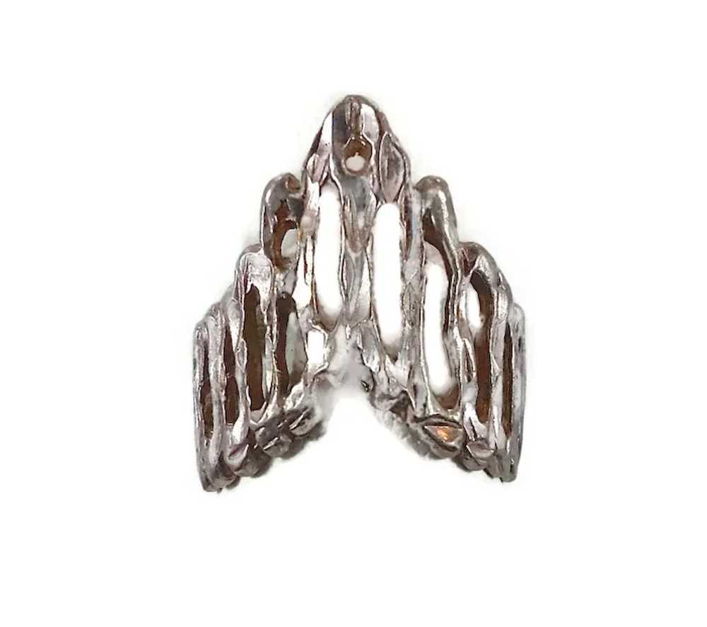 Abstract Sterling Silver Ring - Vintage 1970s Stu… - image 3