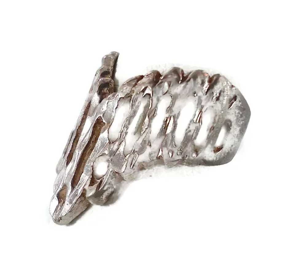 Abstract Sterling Silver Ring - Vintage 1970s Stu… - image 4