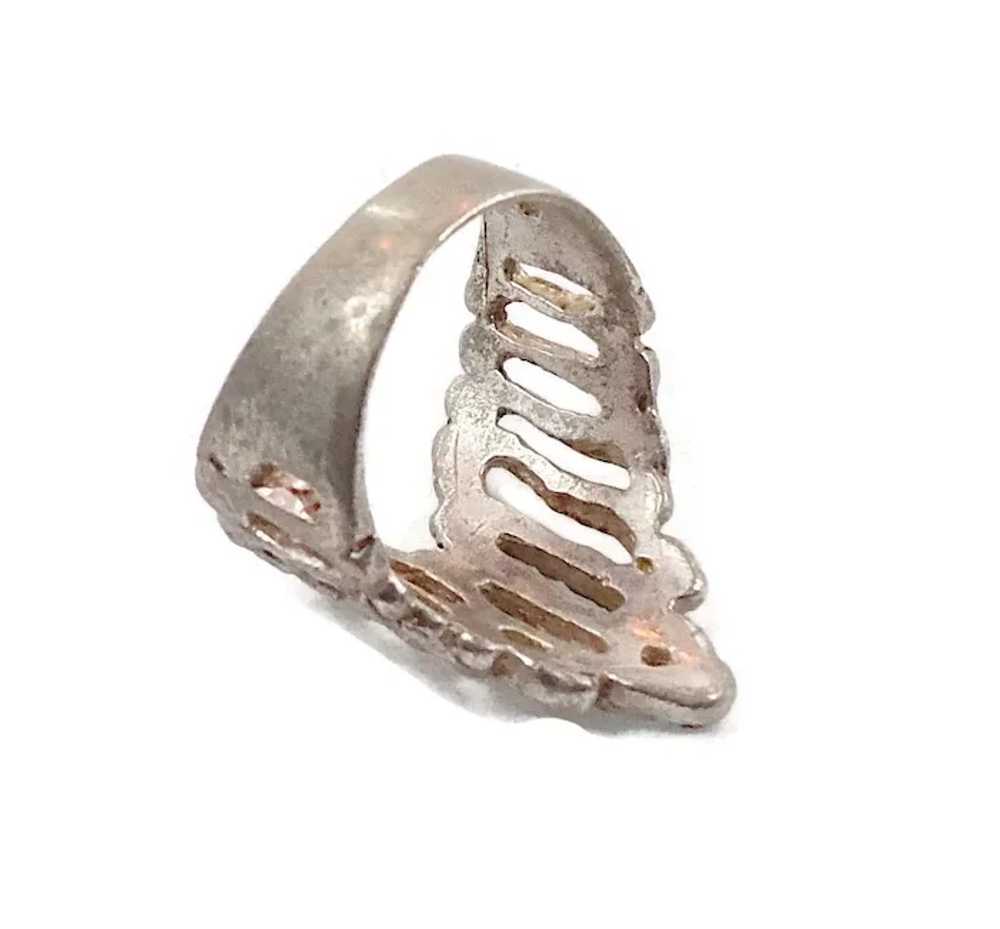Abstract Sterling Silver Ring - Vintage 1970s Stu… - image 5