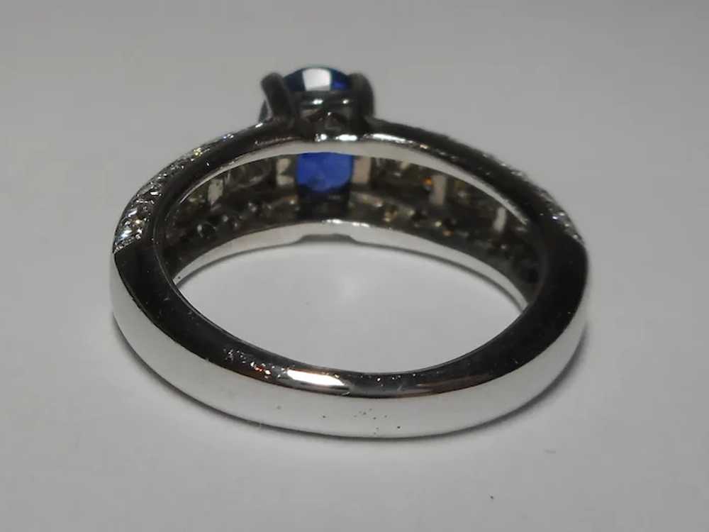 Natural Sapphire Diamond Ring Size 5 1/2 18k - image 10