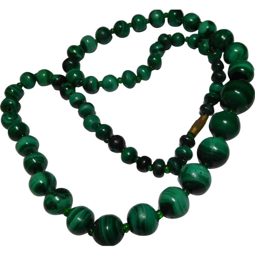 24-inch Malachite 4.5 mm -15.0 mm Bead Strand Nec… - image 1