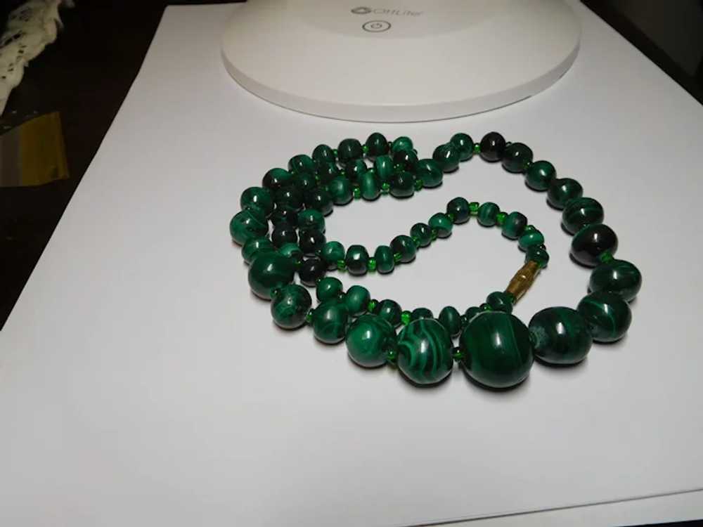 24-inch Malachite 4.5 mm -15.0 mm Bead Strand Nec… - image 2