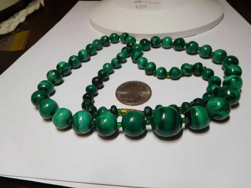 24-inch Malachite 4.5 mm -15.0 mm Bead Strand Nec… - image 3