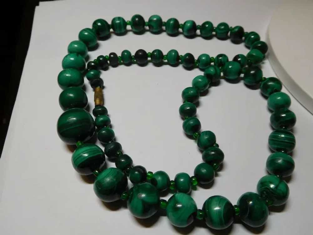 24-inch Malachite 4.5 mm -15.0 mm Bead Strand Nec… - image 4