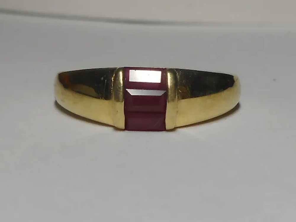 14k Ring Emerald Cut Ruby's Size 6 - image 10