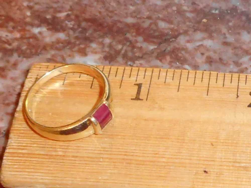 14k Ring Emerald Cut Ruby's Size 6 - image 6
