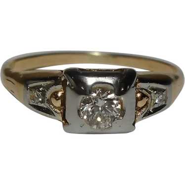 1920 1930 14k Diamond Ring