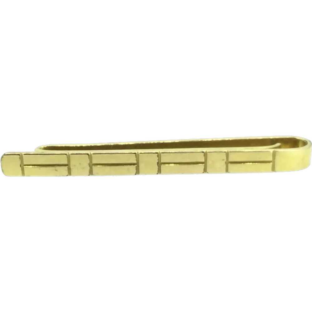 Vintage French Fix Tie Clip Geometrical Patterns … - image 1