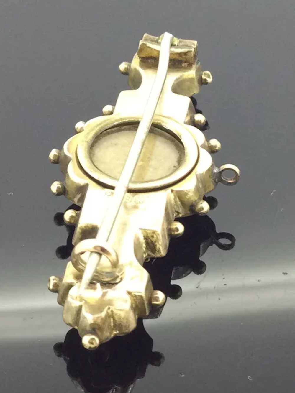 Antique Gold 9CT 375 Brooch Pin Locket Old Rose C… - image 5