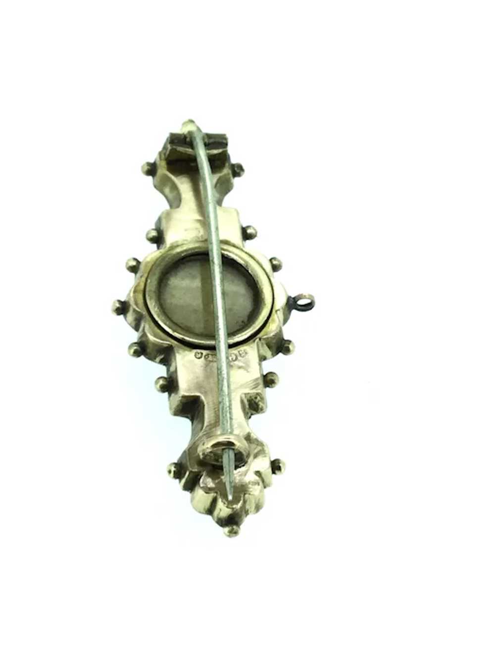 Antique Gold 9CT 375 Brooch Pin Locket Old Rose C… - image 8