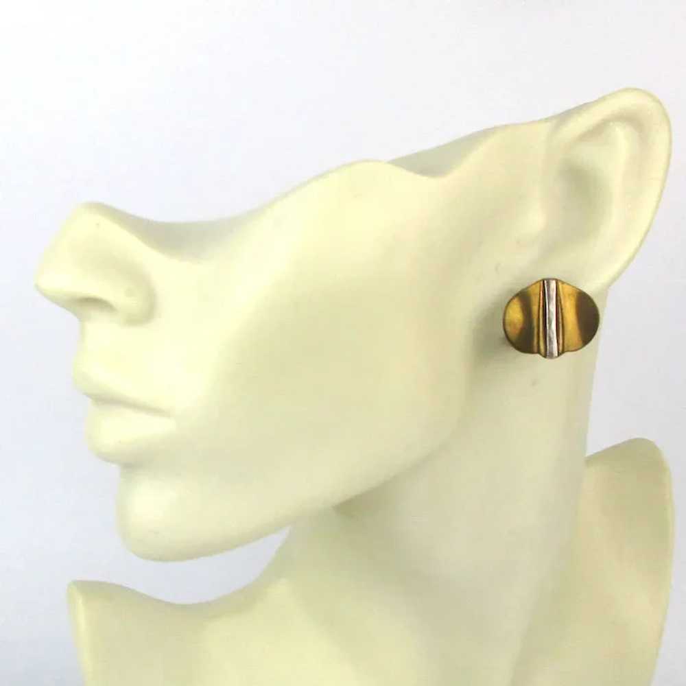Modernist Marjorie Baer Clip Back Earrings - image 4