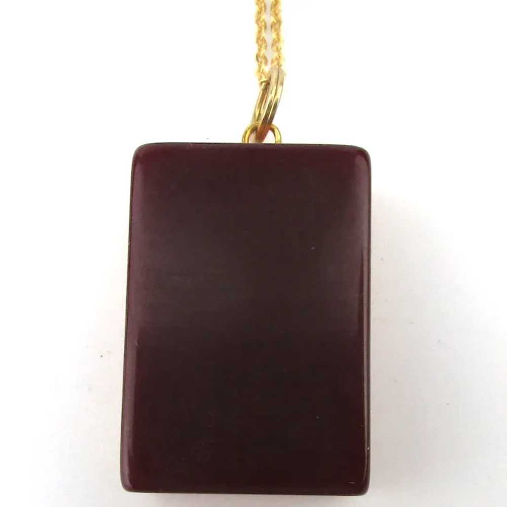 Two-Color Dove-Tailed Bakelite Mah Jong Pendant N… - image 5