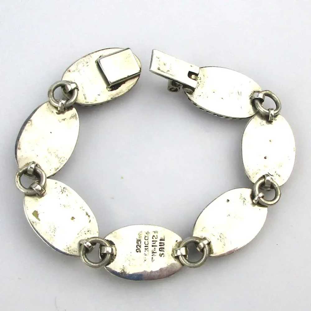 Signed SAUL 925 Mexican Stones in Sterling Link B… - image 7