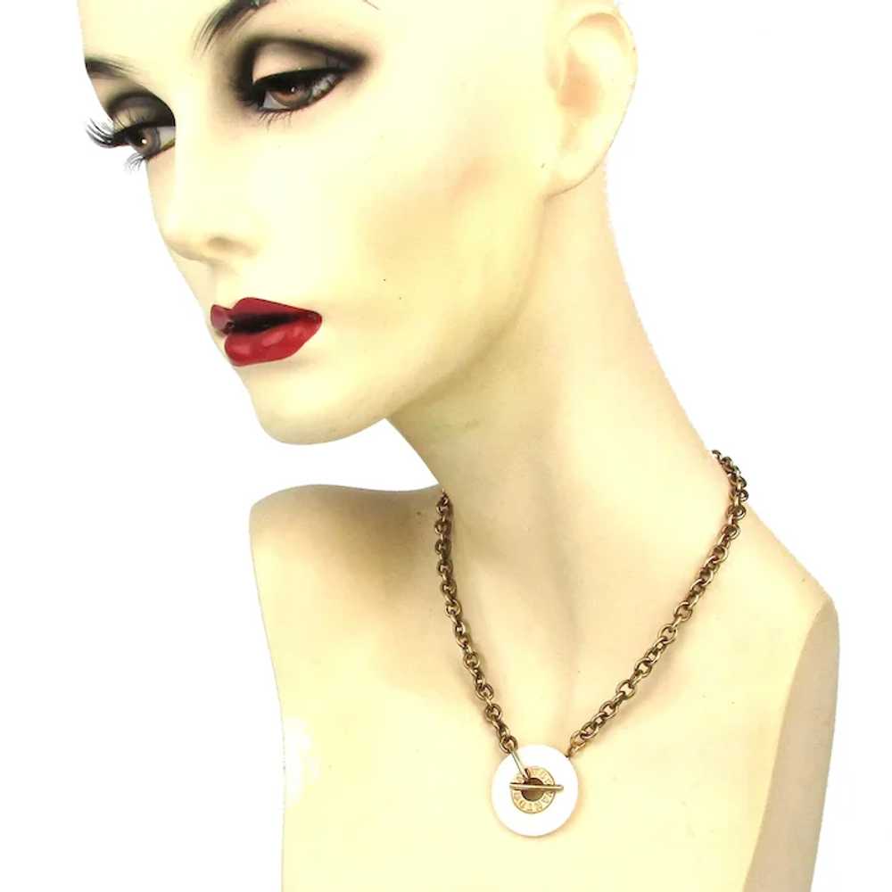 Vintage VANTO Gold on Sterling Silver Necklace En… - image 2