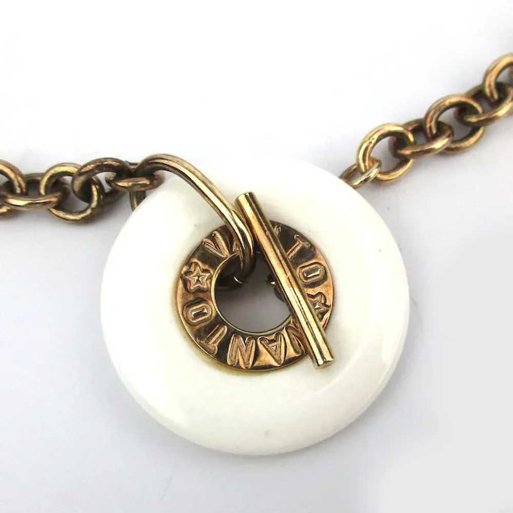 Vintage VANTO Gold on Sterling Silver Necklace En… - image 3