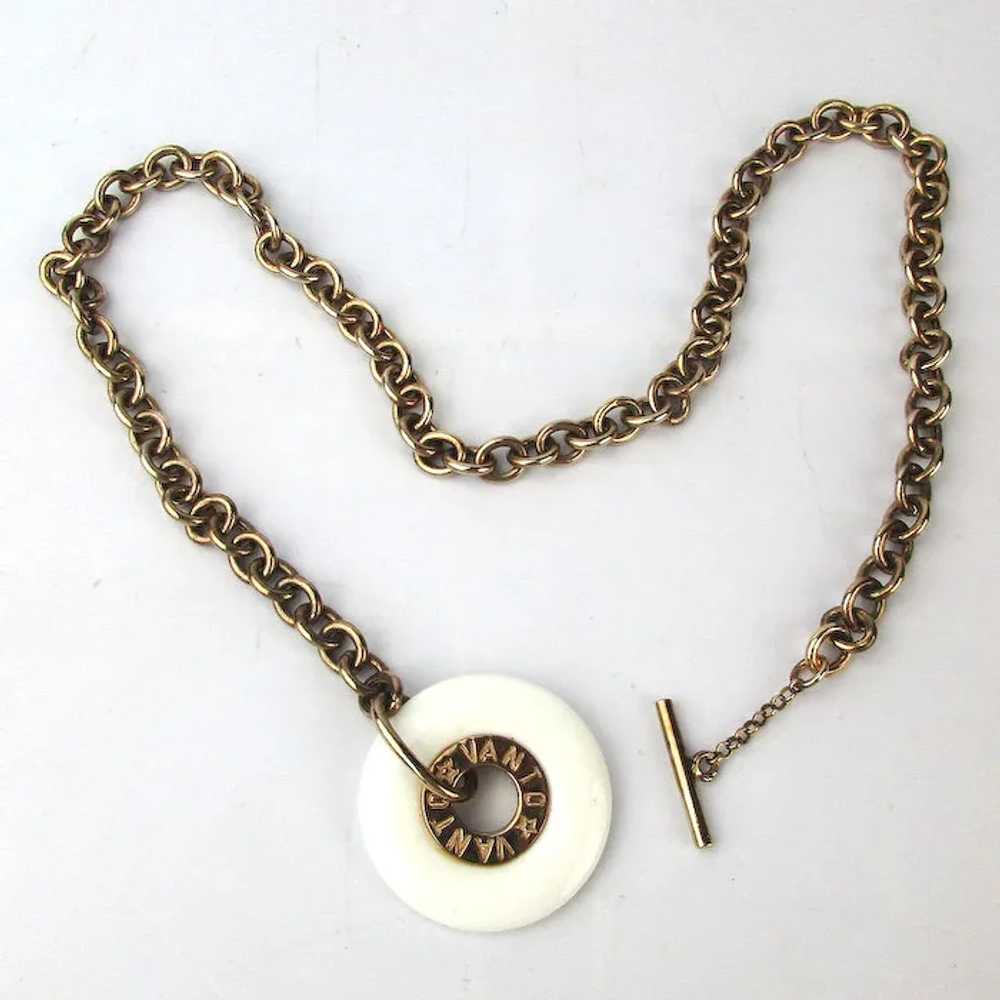 Vintage VANTO Gold on Sterling Silver Necklace En… - image 4