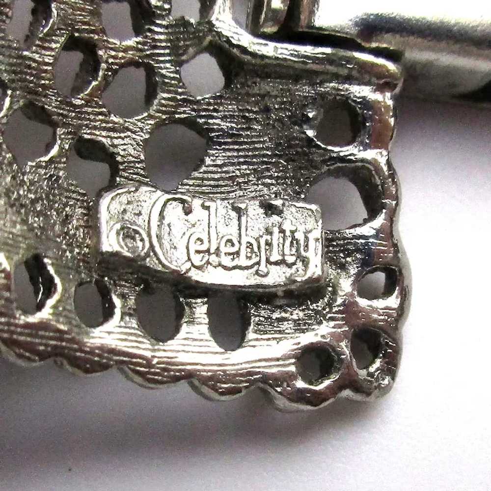Vintage CELEBRITY Wide Filigree Bracelet w/ Bonus… - image 7